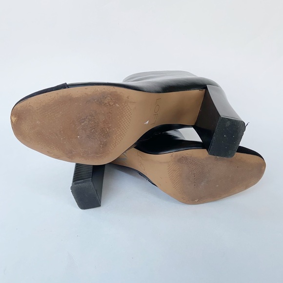 Ann Taylor Loft Black Ankle Booties Faux Leather/Suede Toe Side Zip Size 9.5M - Picture 8 of 14